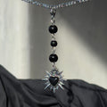 black heart chain charm