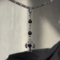 black cross chain charm