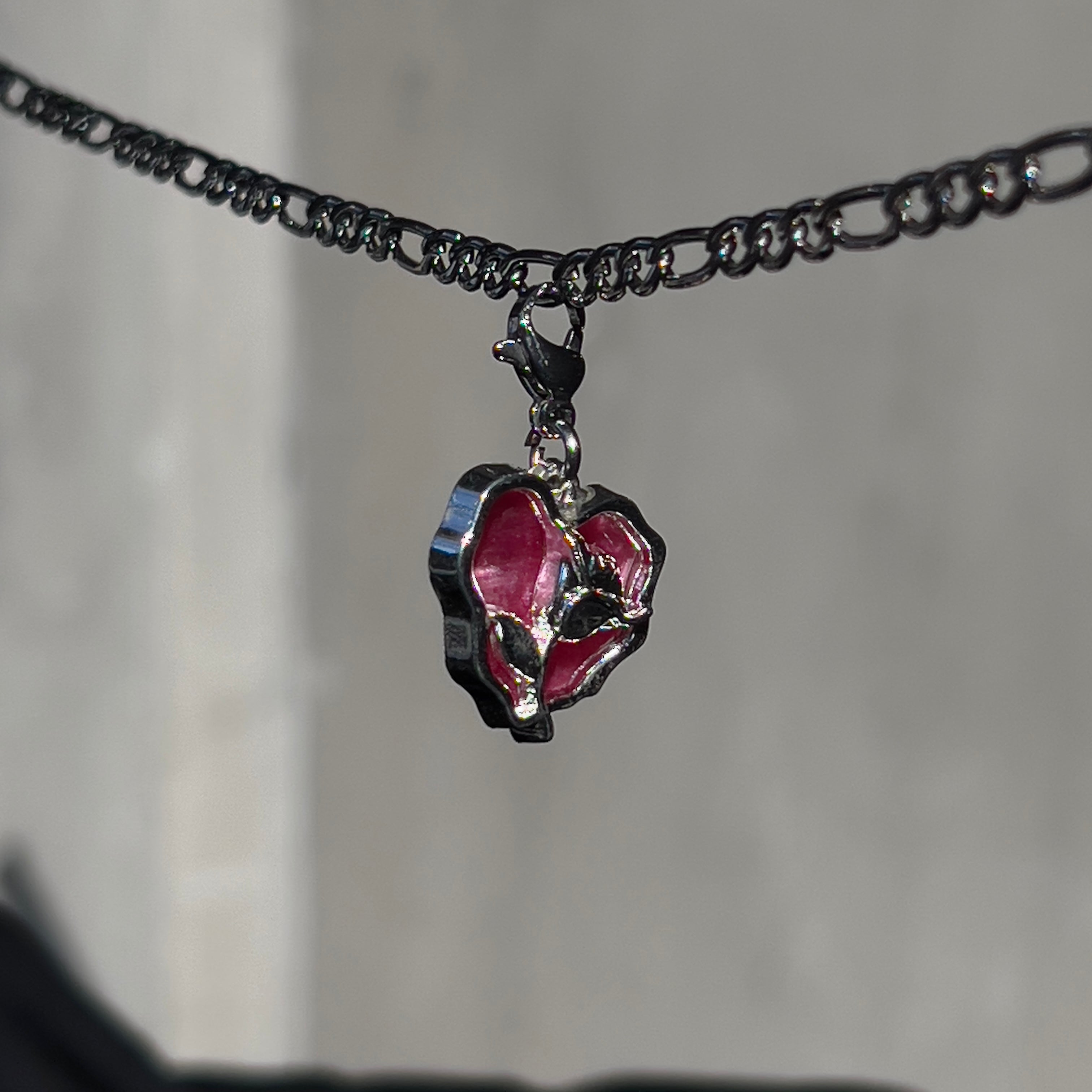 rose heart pink charm